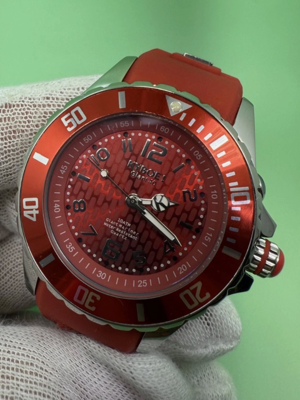New KYBOE! Giant Mariner 40mm Red 10ATM Water Resistance Quartz Watch $190